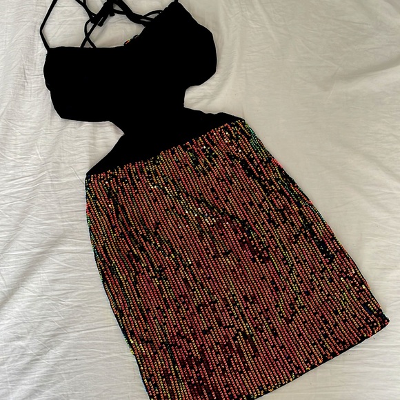 NWT Multicolor Sequin Mini Dress - Picture 5 of 7